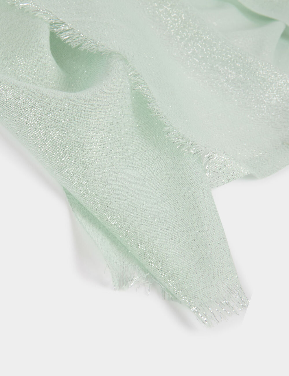 Sjaal met metallic draad lichtgroen vrouw