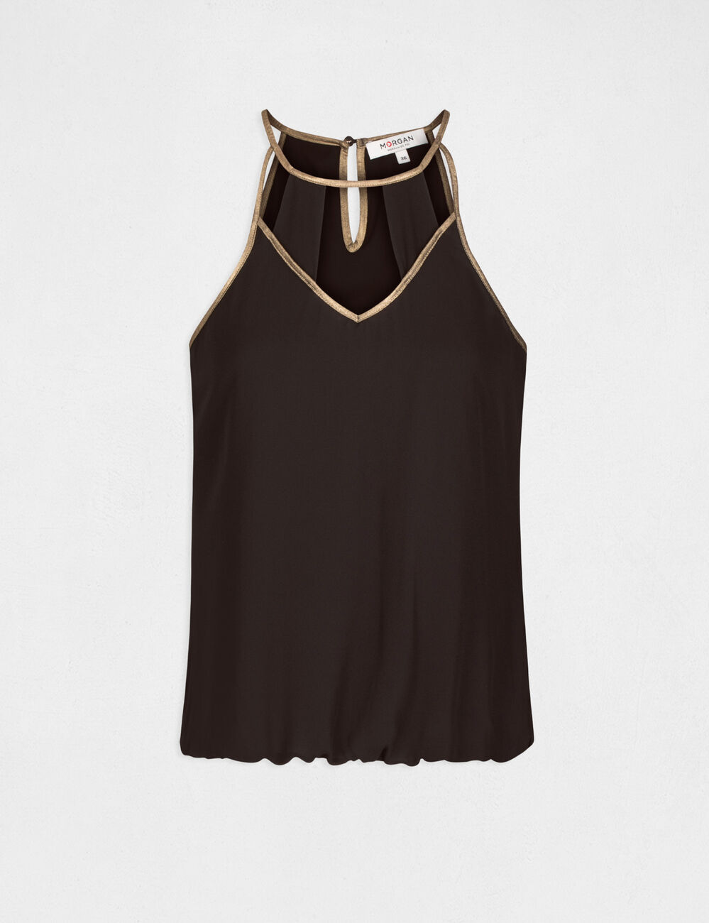 Blouse bretelles fines avec liser&eacute;s noir femme