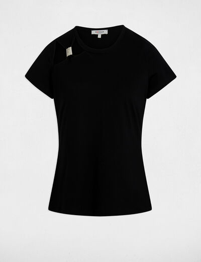 T-shirt met korte mouwen zwart vrouw