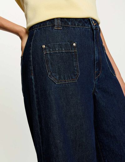 Bermuda taille haute bleu femme