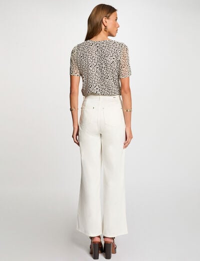 Blouse manches courtes blanc femme