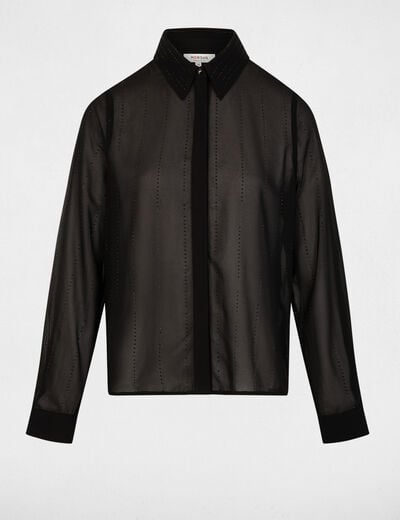 Rechte blouse met strass zwart vrouw