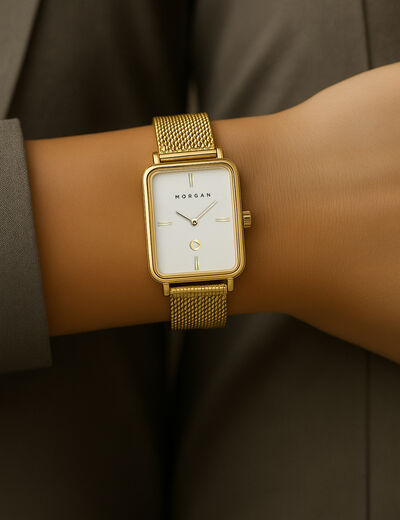 Montre classique jaune or femme