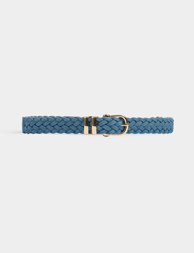 Ceinture tressée en jean denim stone femme