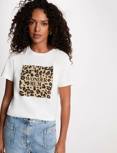 T-shirt manches courtes blanc femme