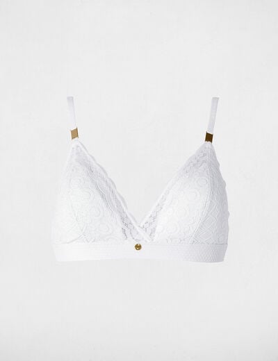 Soutien-gorge dentelle bretelles fines blanc femme