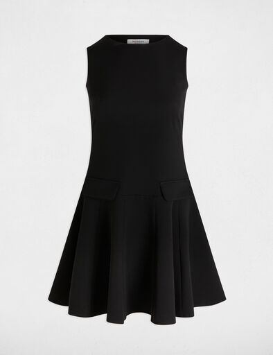 korte jurk met trapeziumvorm zwart vrouw Korte jurk met trapeziumvorm zwart vrouw