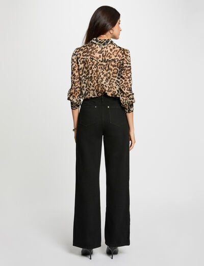 Bedrukte voile blouse meerkleurig vrouw