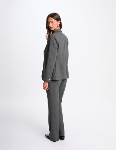 Blazer ajusté rayé gris moyen femme