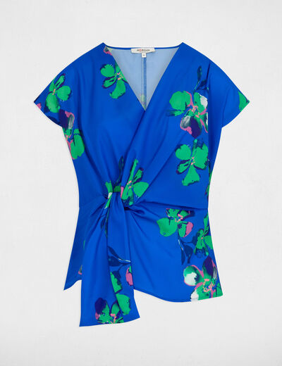 Blouse met korte mouwen meerkleurig vrouw
