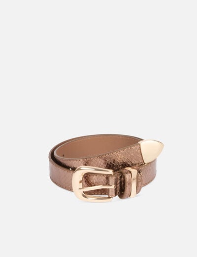 Riem met dierenprint couleur cuivre vrouw