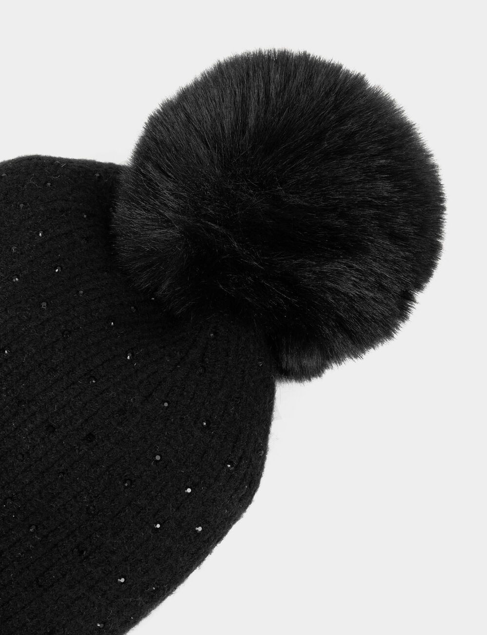 Bonnet strass noir femme