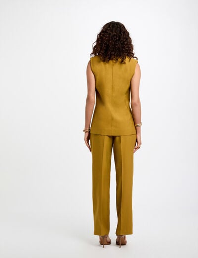 Blazer sans manches vert kaki femme
