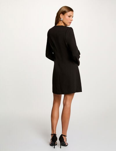 Robe blazer col v noir femme