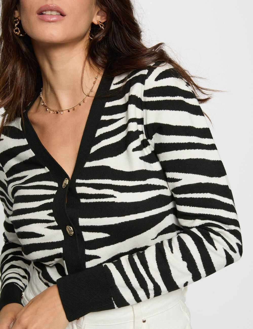Cropped gilet met V-hals zwart vrouw