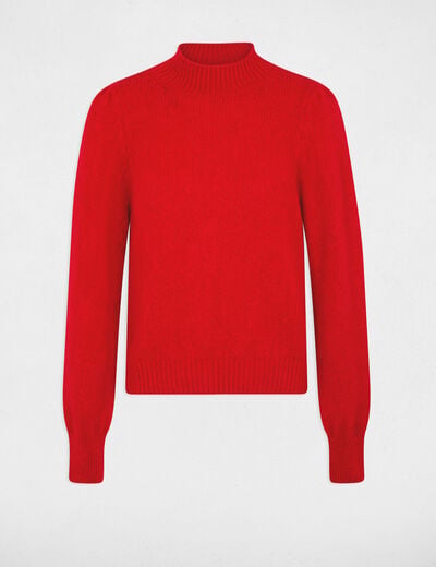 Trui met hoge kraag rood vrouw
