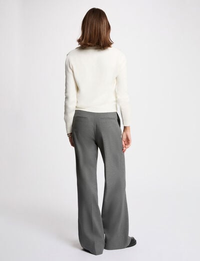 Trui met omgeslagen kraag helder wit vrouw