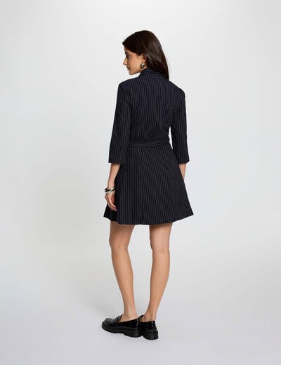 Robe courte cache coeur bleu marine femme