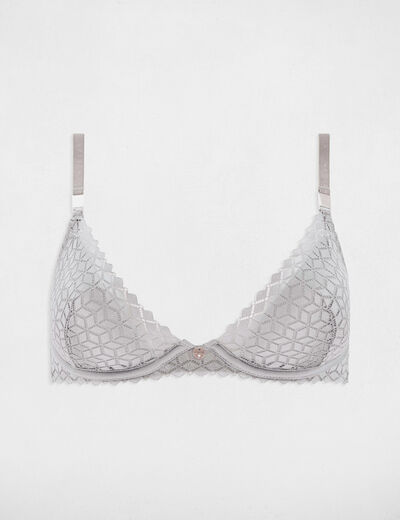 Soutien-gorge à coques couleur argent femme