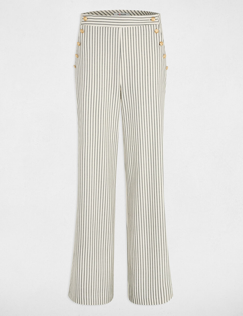 Pantalon large rayé multicolore femme