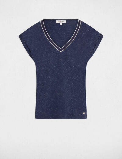 T-shirt met korte mouwen marine vrouw