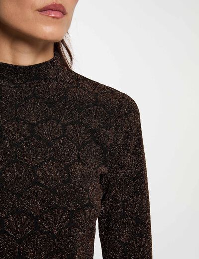 T-shirt met hoge hals kleur bronze vrouw
