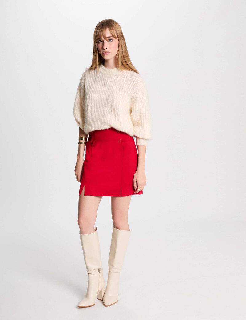 pull col rond manches longues ivoire femme Pull col rond manches longues ivoire femme