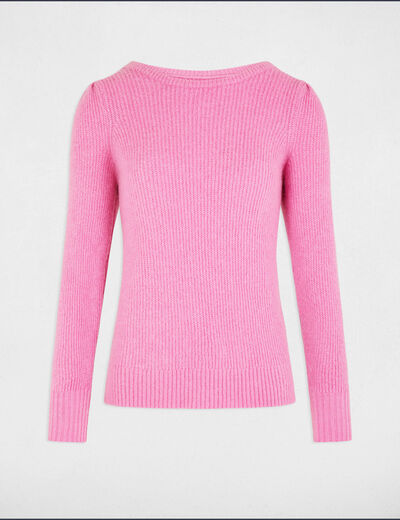 Trui met ronde hals en lange mouwen medium roze vrouw