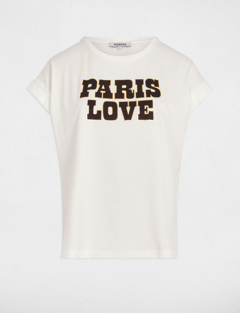 T-shirt met opschrift helder wit vrouw