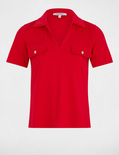 T-shirt met korte mouwen rood vrouw