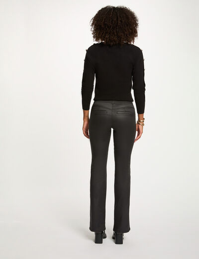 Pull col bateau noir femme