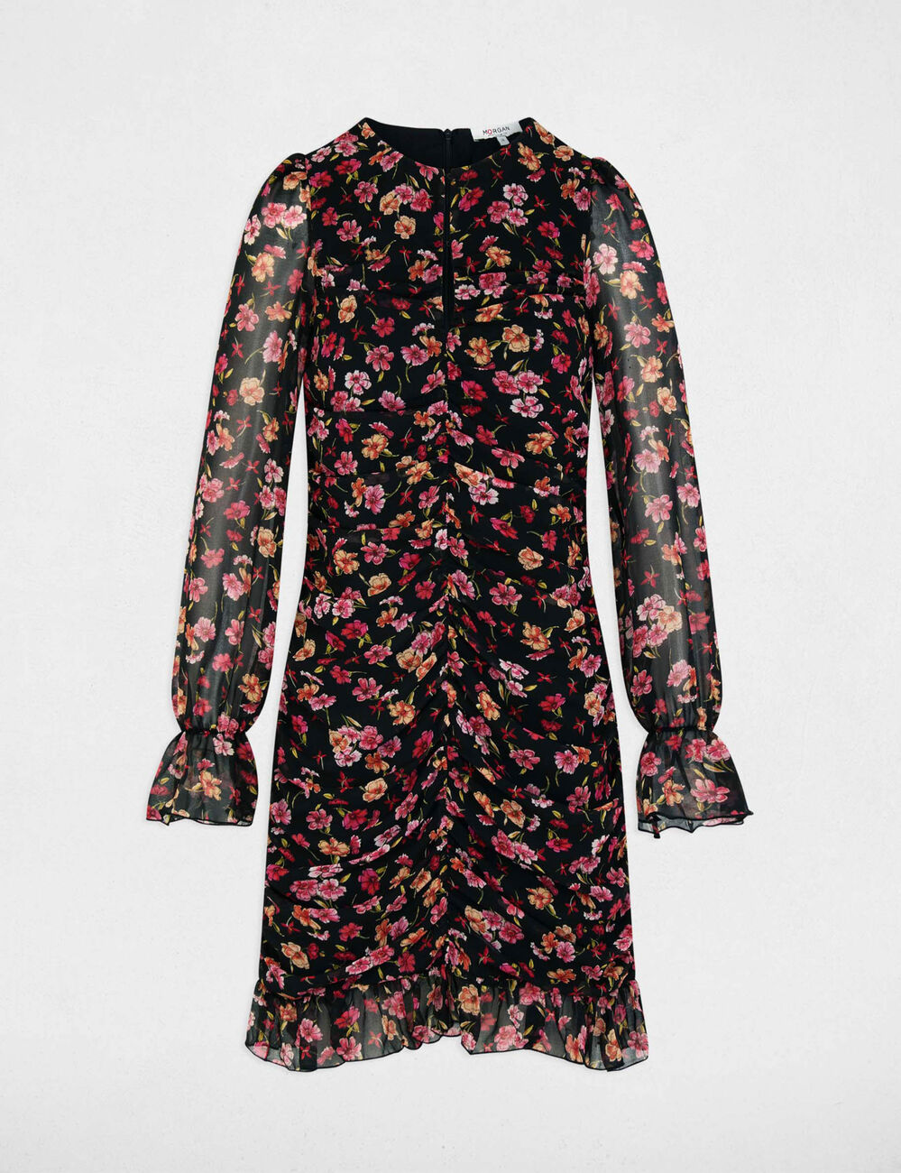 Robe courte ajust&eacute;e multicolore femme