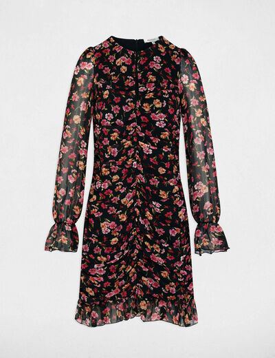 Robe courte ajust&eacute;e multicolore femme