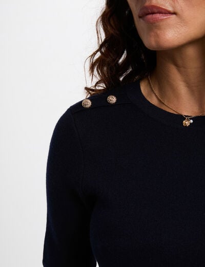 Korte A-lijn jurk marineblauw vrouw