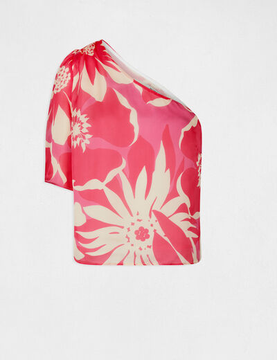 Asymmetrische blouse met bloemenprint meerkleurig vrouw