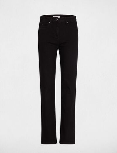 Jean droit strass noir femme