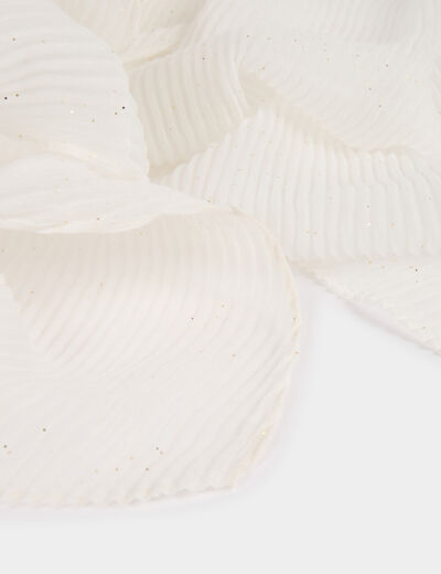 Foulard plissé à strass blanc femme