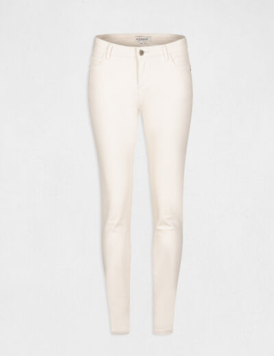 Jeans skinny taille basse ivoire femme