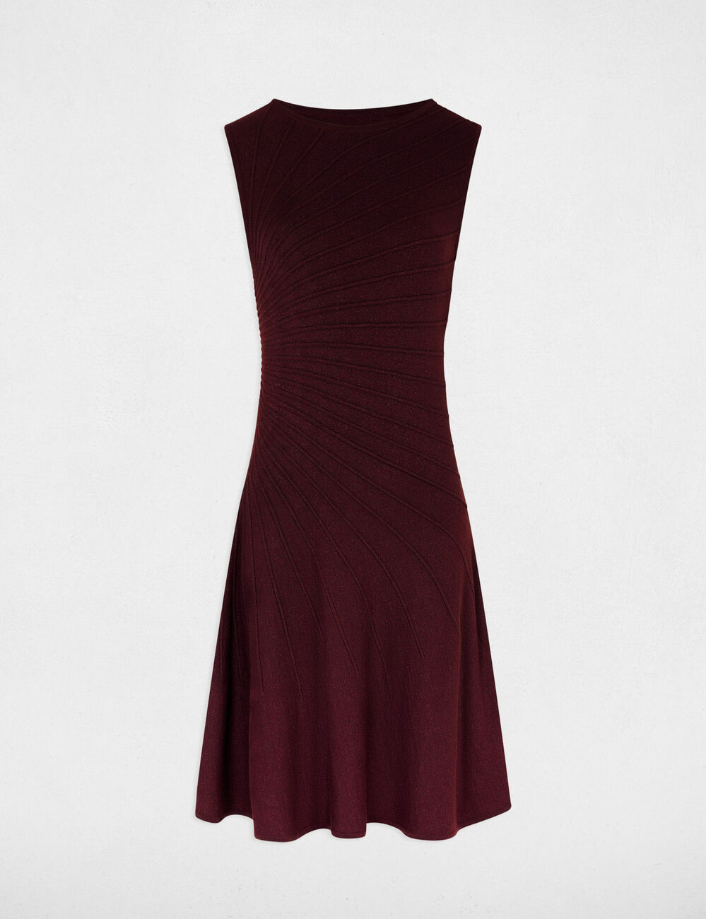 Robe tricot sans manches prune femme