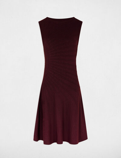 Robe tricot sans manches prune femme