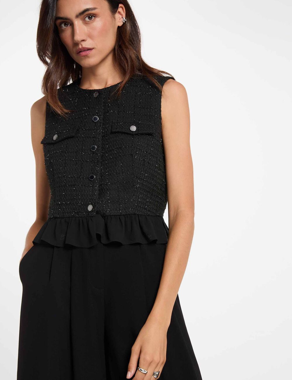Chemise sans manches noir femme