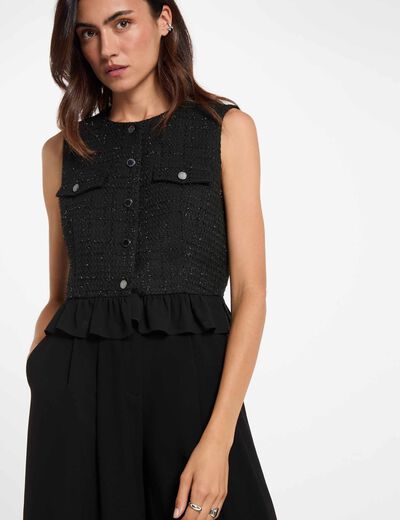 Chemise sans manches noir femme