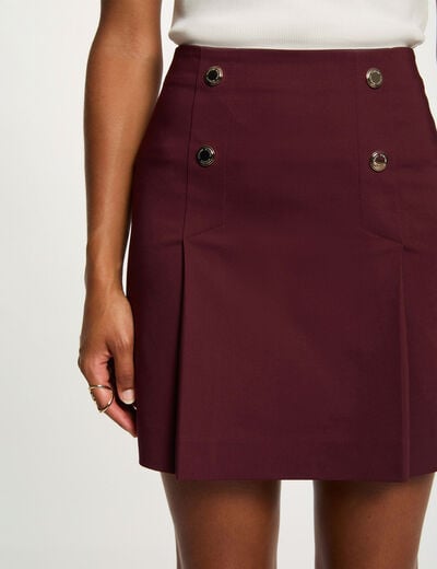 Jupe courte ajustée prune femme