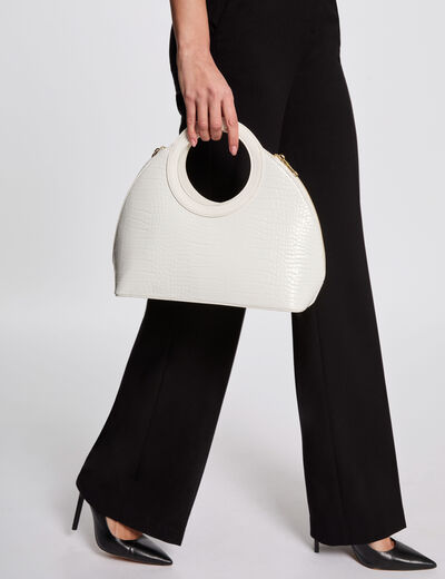 Sac à main croco blanc femme