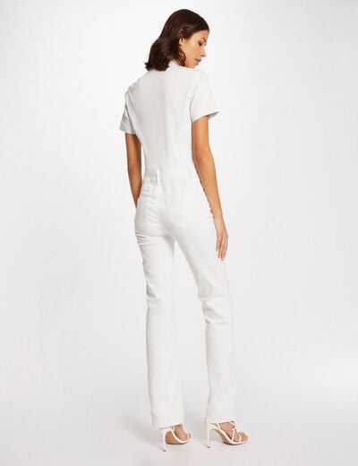 Combinaison flare boutonnée ecru femme