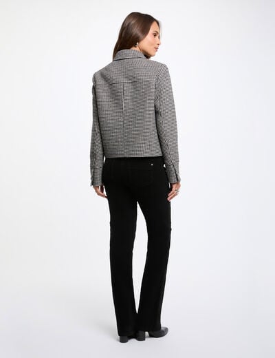 Veste courte col tailleur multicolore femme