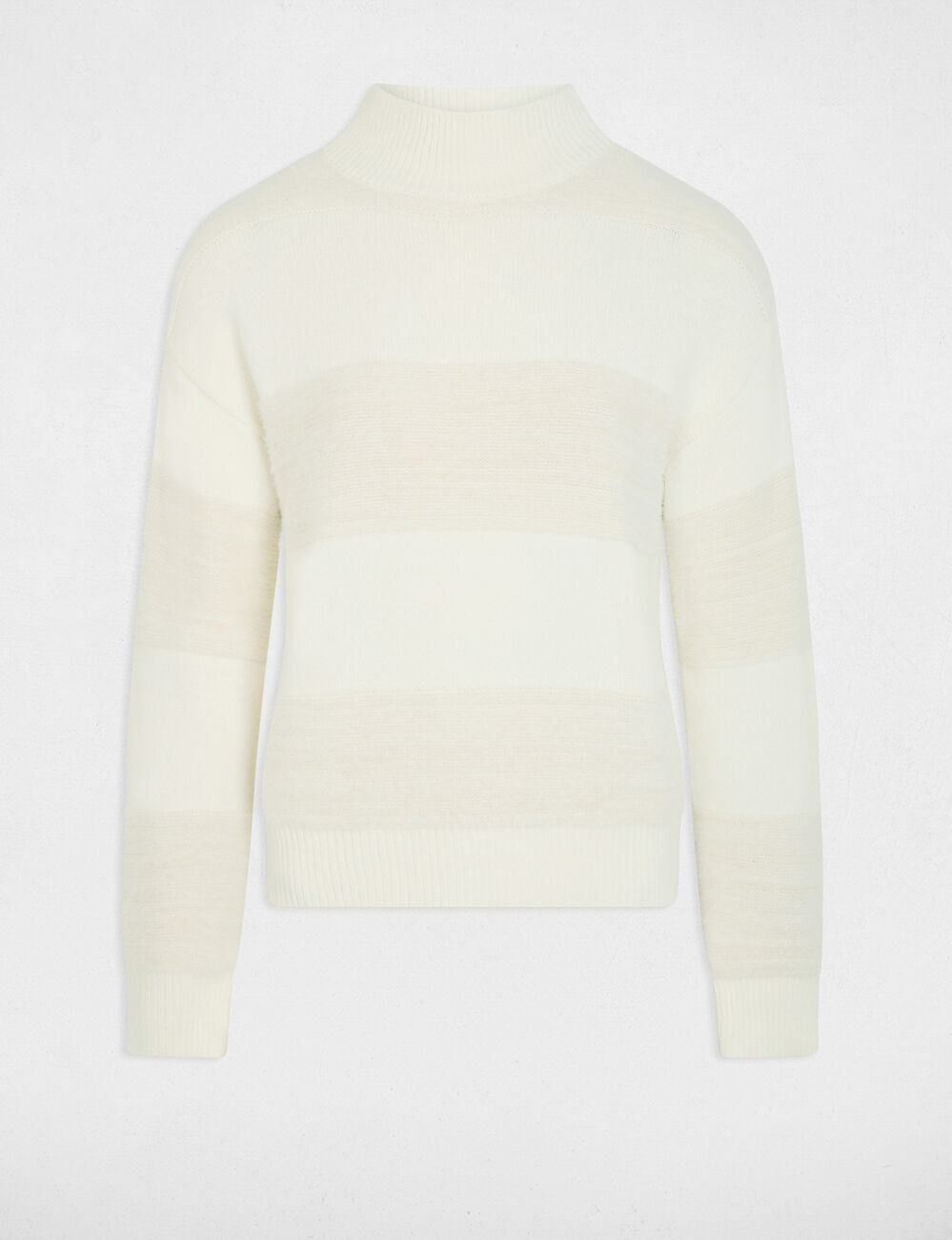 Pull col montant ivoire femme