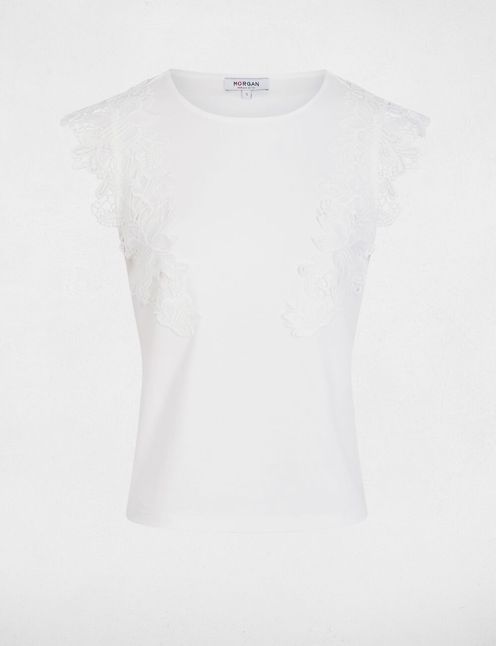 T-shirt met korte mouwen helder wit vrouw