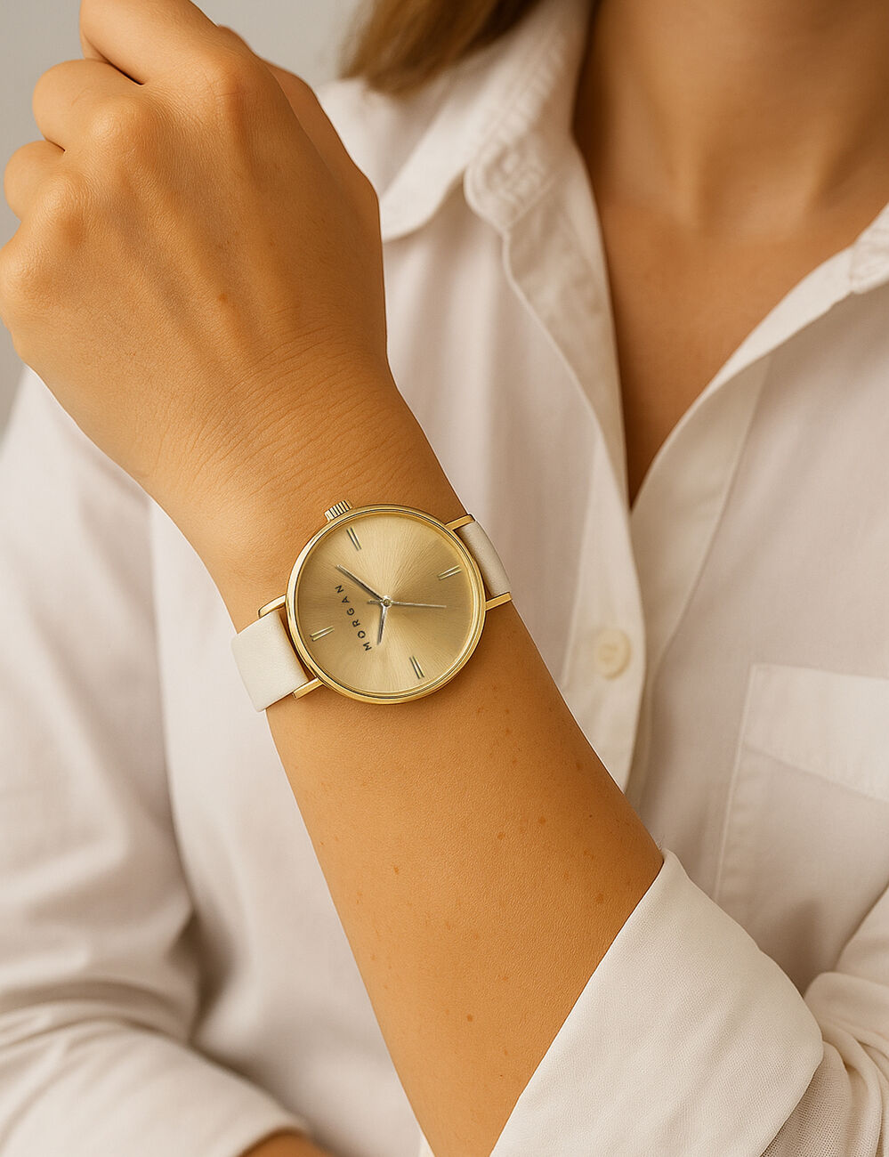Montre jaune or femme
