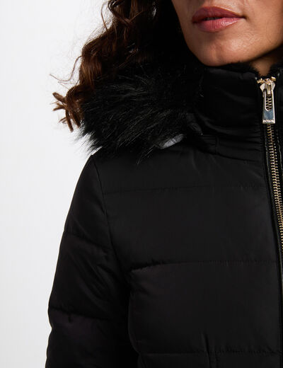 Doudoune courte ajustée noir femme